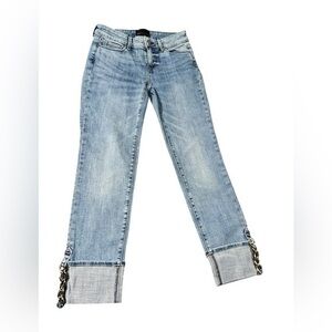 New White House Black Market Mid Rise Slim Ankle Chain Cuff‎ Jeans